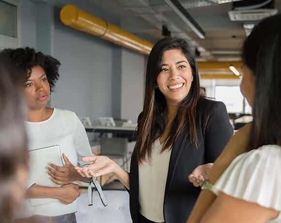 Group of women having a friendly conversation