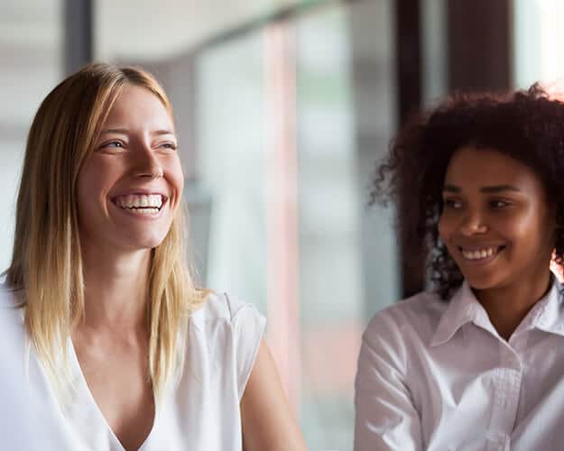 Two women having a laugh