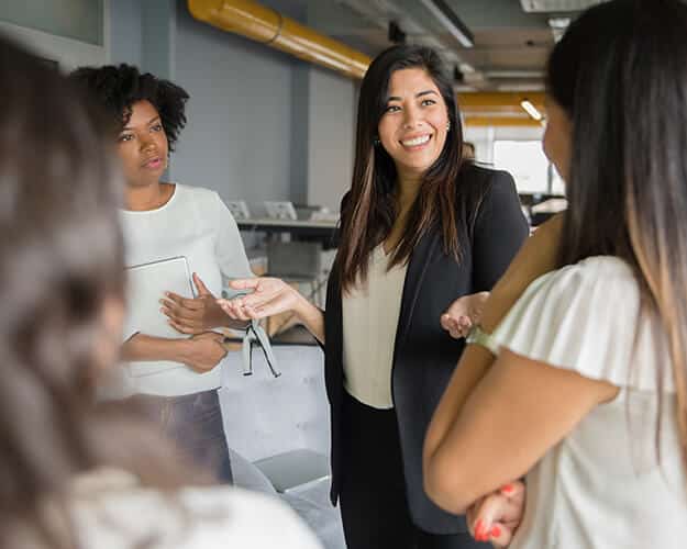 Group of women having a friendly conversation